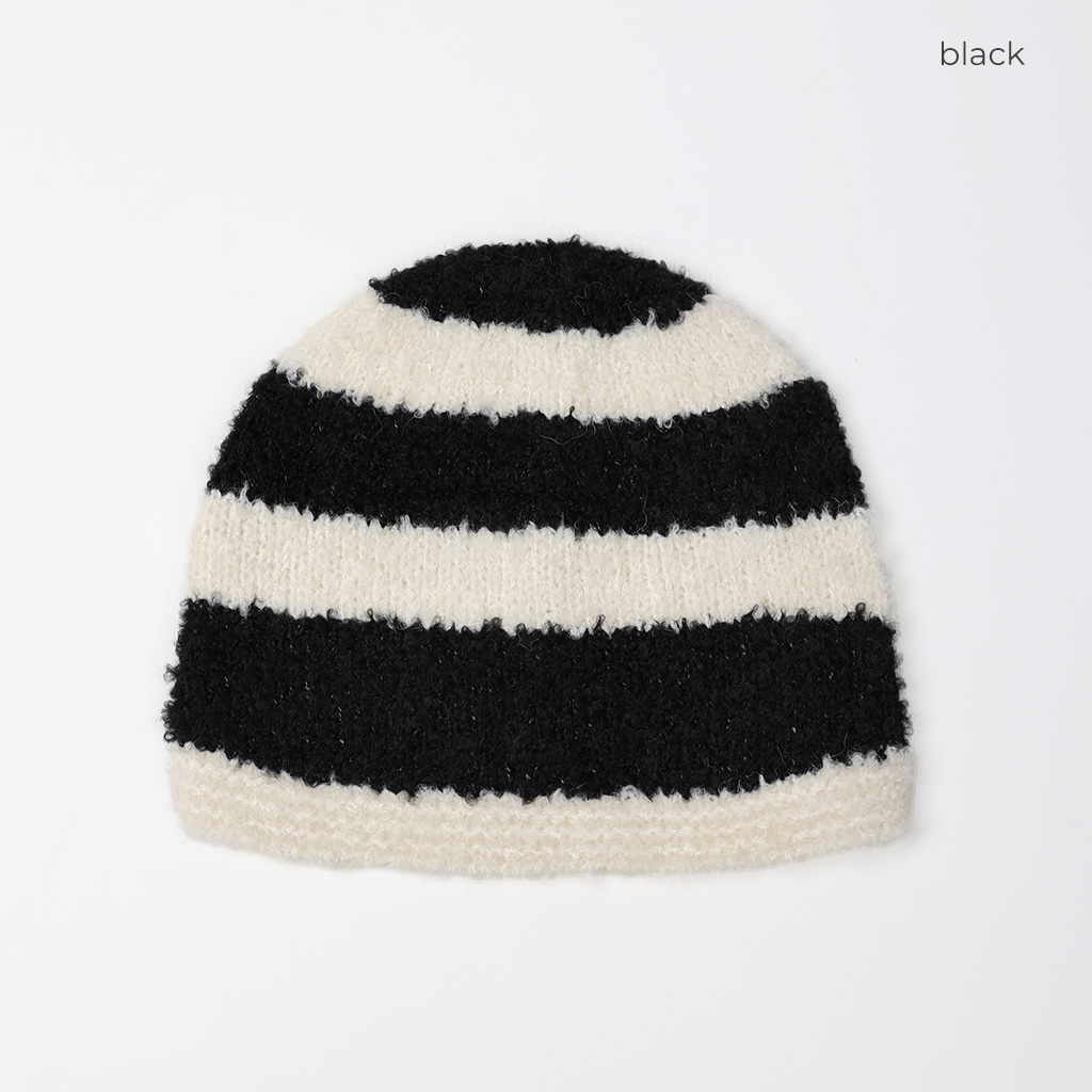大学生Fuji着用 ボーダービーニー KIDS/JUNIOR】Mix Border Junior Earflap Beanie ミックス
