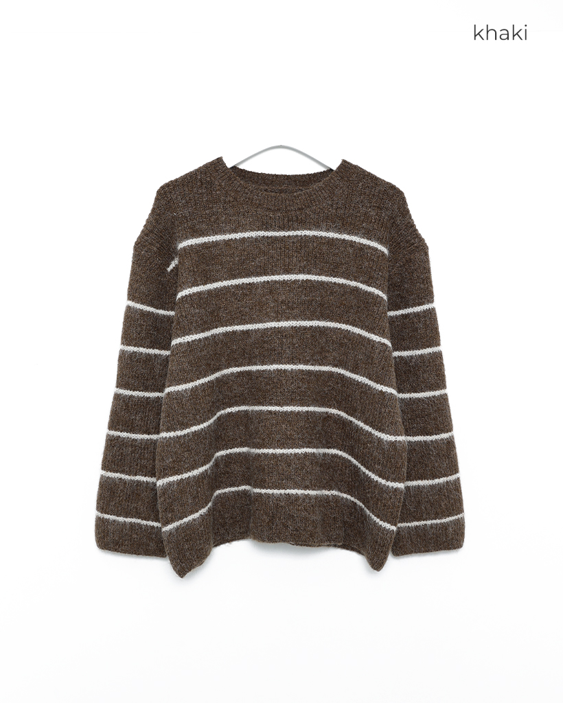 ユニセックス）ビックボーダーラウンドニット | ファッション通販