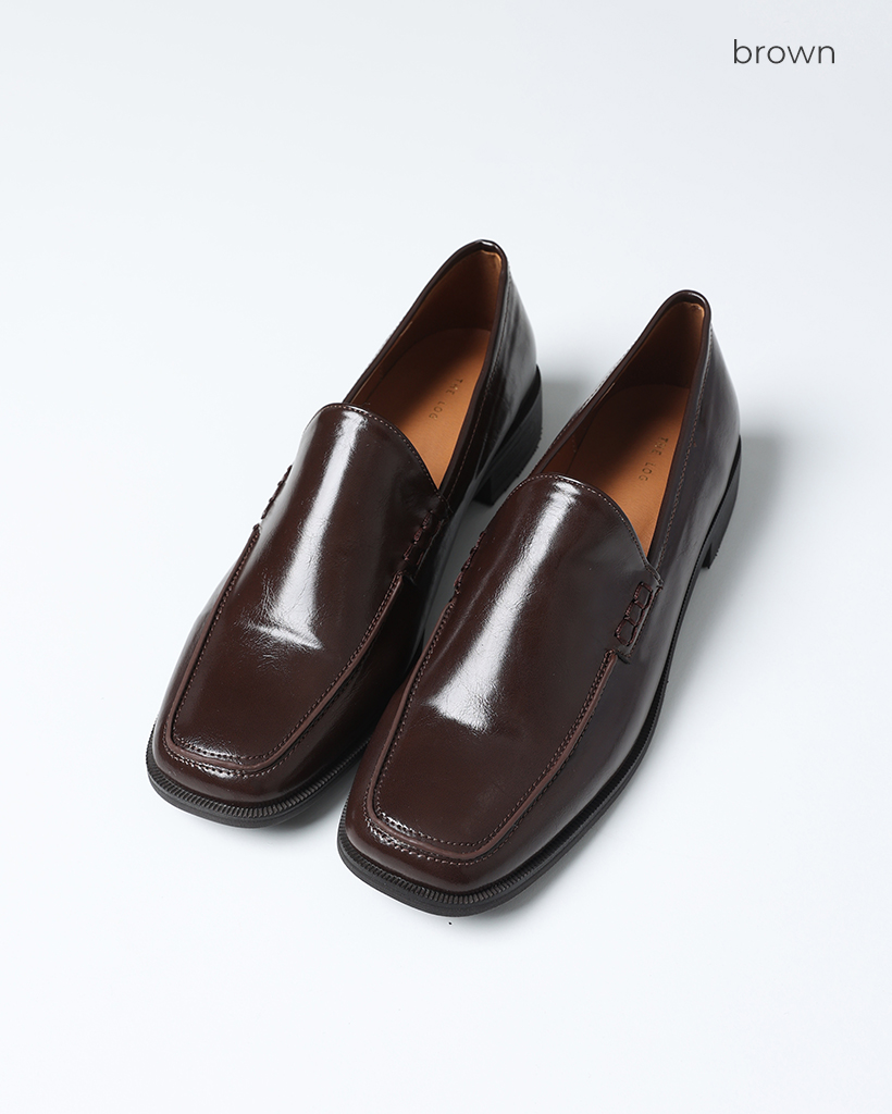 Campar Lab 37 スクエアトゥーローファー CamperLab スクエアトゥ レザーローファー | ブラック | FARFETCH JP