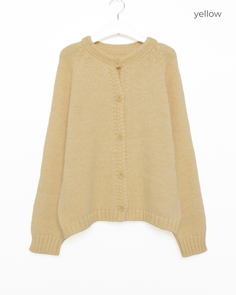 ラウンドネックオーバーサイズニットカーディガン | ファッション通販