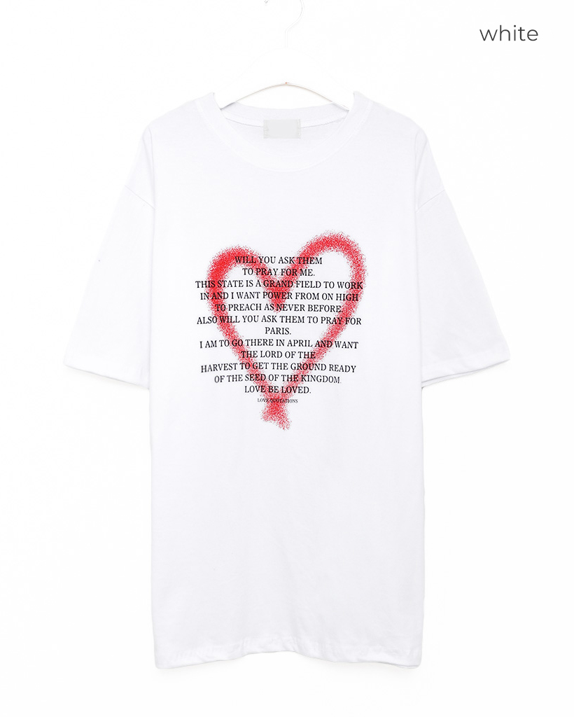 ユニセックス) ハートスプレーポイント半袖Tシャツ | ファッション通販