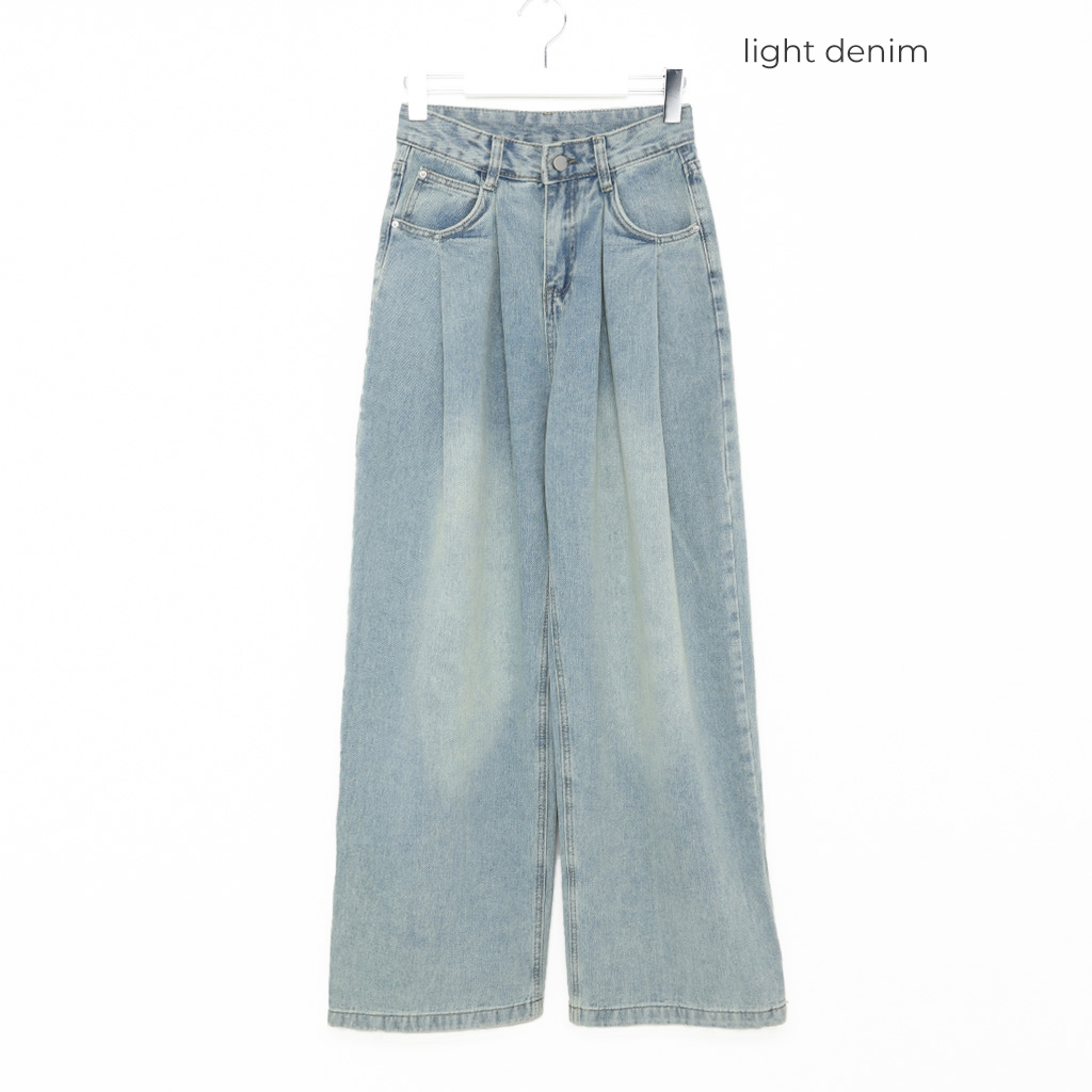 ピンタックハイウエストデニムパンツ | ファッション通販サイト NUGU