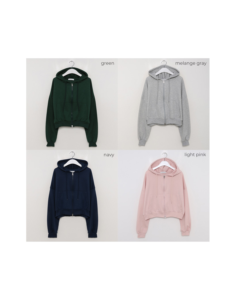 クロップド丈フードジップアップパーカー | ファッション通販サイト NUGU