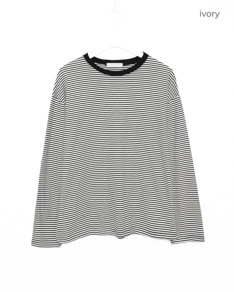 ユニセックス）ボーダーベーシック リンガーネックTシャツ