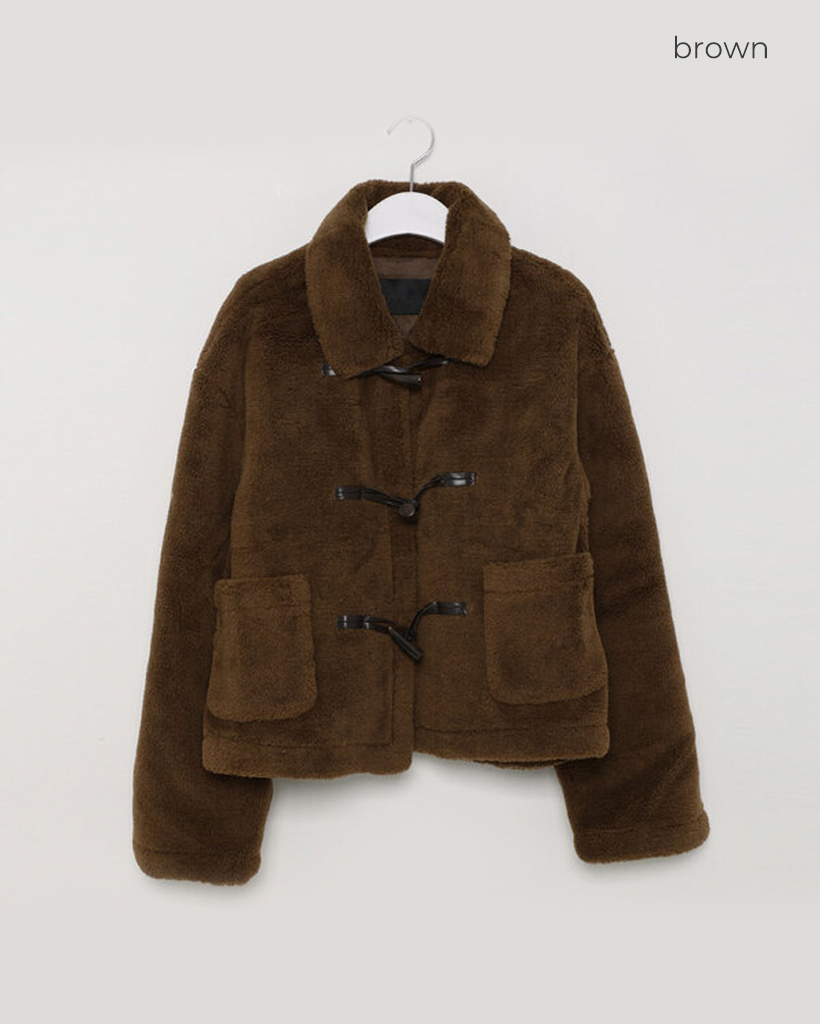 nugu ダッフルクロップドムスタンコート ブラウン CANIE miwo ダッフルクロップドムスタンコート | ファッション通販サイト NUGU