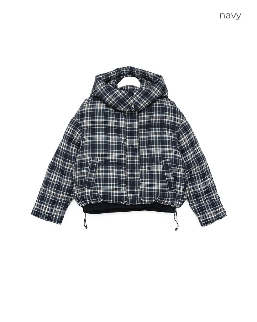 チェック フードダウンジャケット | ファッション通販サイト NUGU