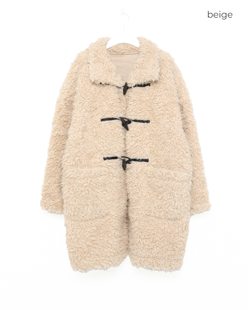 フランシュリッペ ニットダッフルコート 袖ケーブルニット 総柄 FL5 ブークレカラーダッフルコート | ファッション通販サイト NUGU