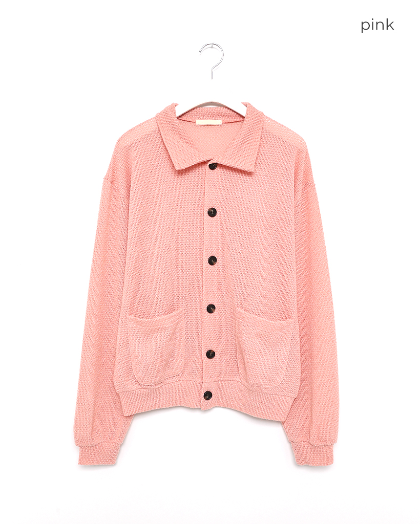 【POPPY】あさぎーにょ ラッフルカラーカーディガンピンク POPPY】あさぎーにょ ラッフルカラーカーディガンピンク