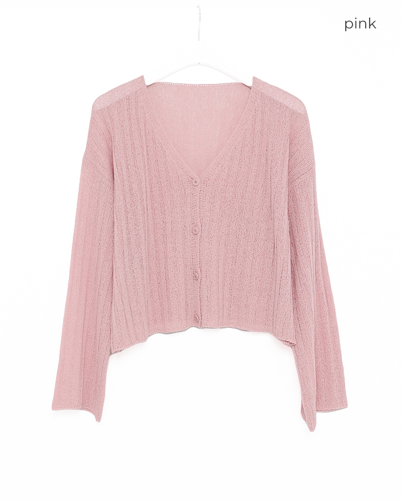 リブ Vネックカーディガン | ファッション通販サイト NUGU