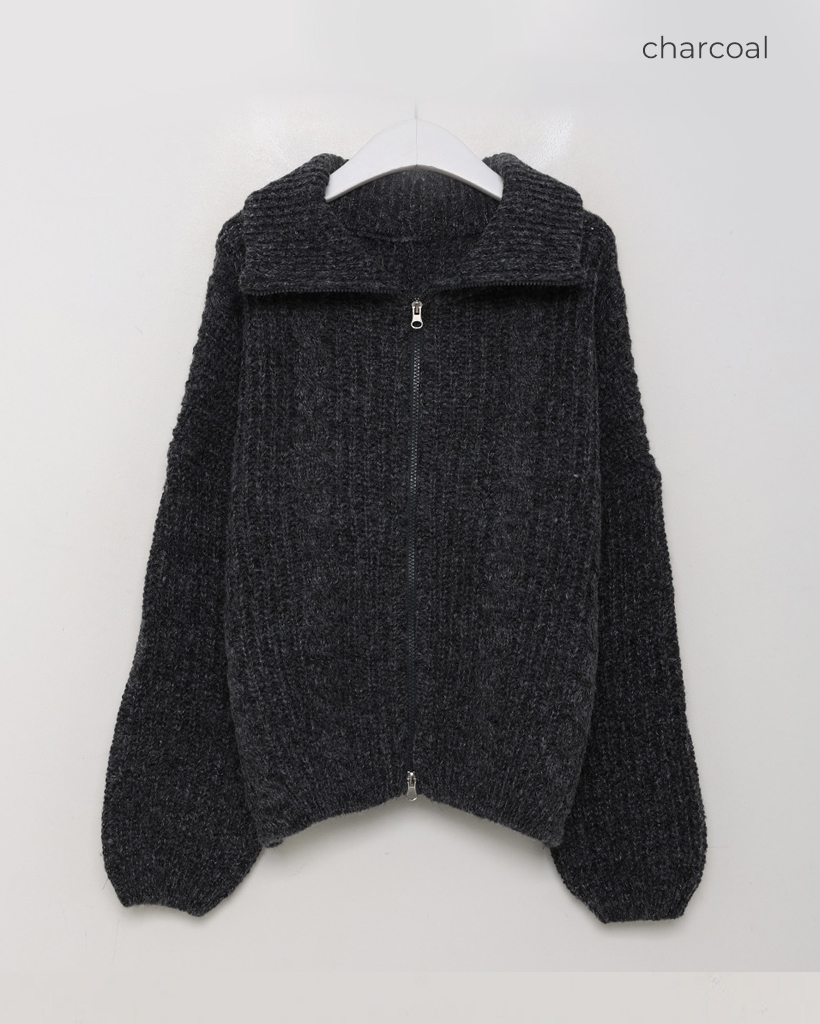 ユニセックス）ハイネックジップニットジャケット | ファッション通販