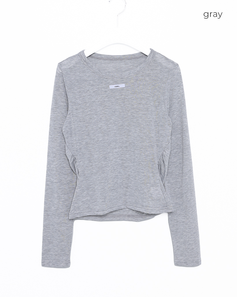 サイドシャーリングロングスリーブTシャツ | ファッション通販サイト NUGU
