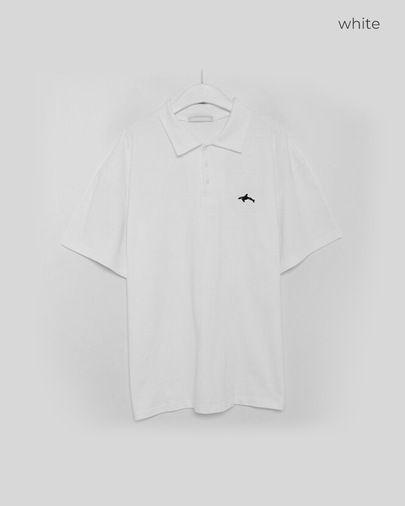 ユニセックス) ドルフィンステッチ半袖カラーTシャツ