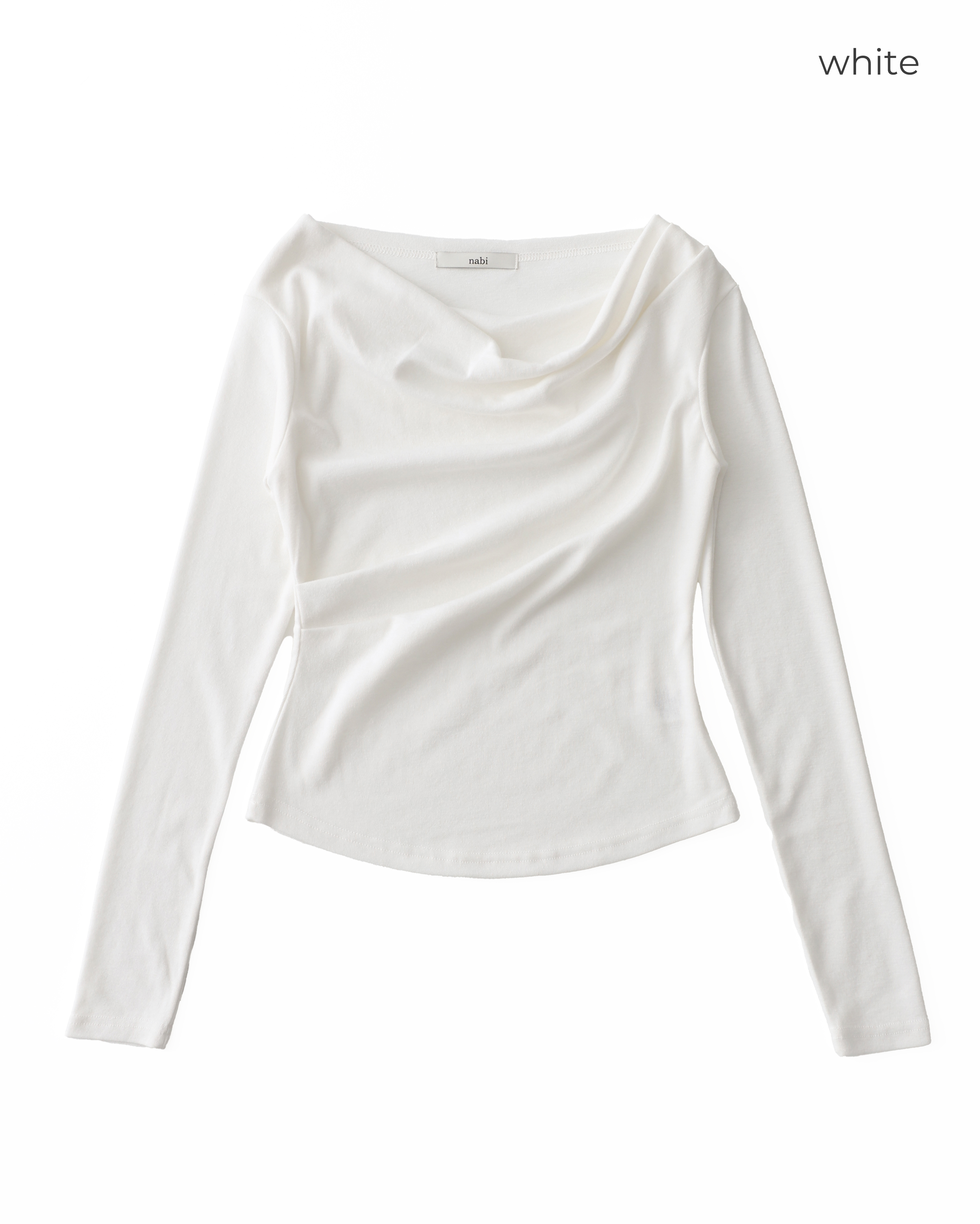 TWILL ツイル 3wayドレープネックシャツ ホワイト 3wayドレープネックシャツ | TWILL