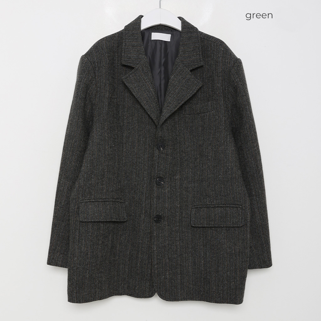 ユニセックス）ヘリンボーンシングルブレザー | ファッション