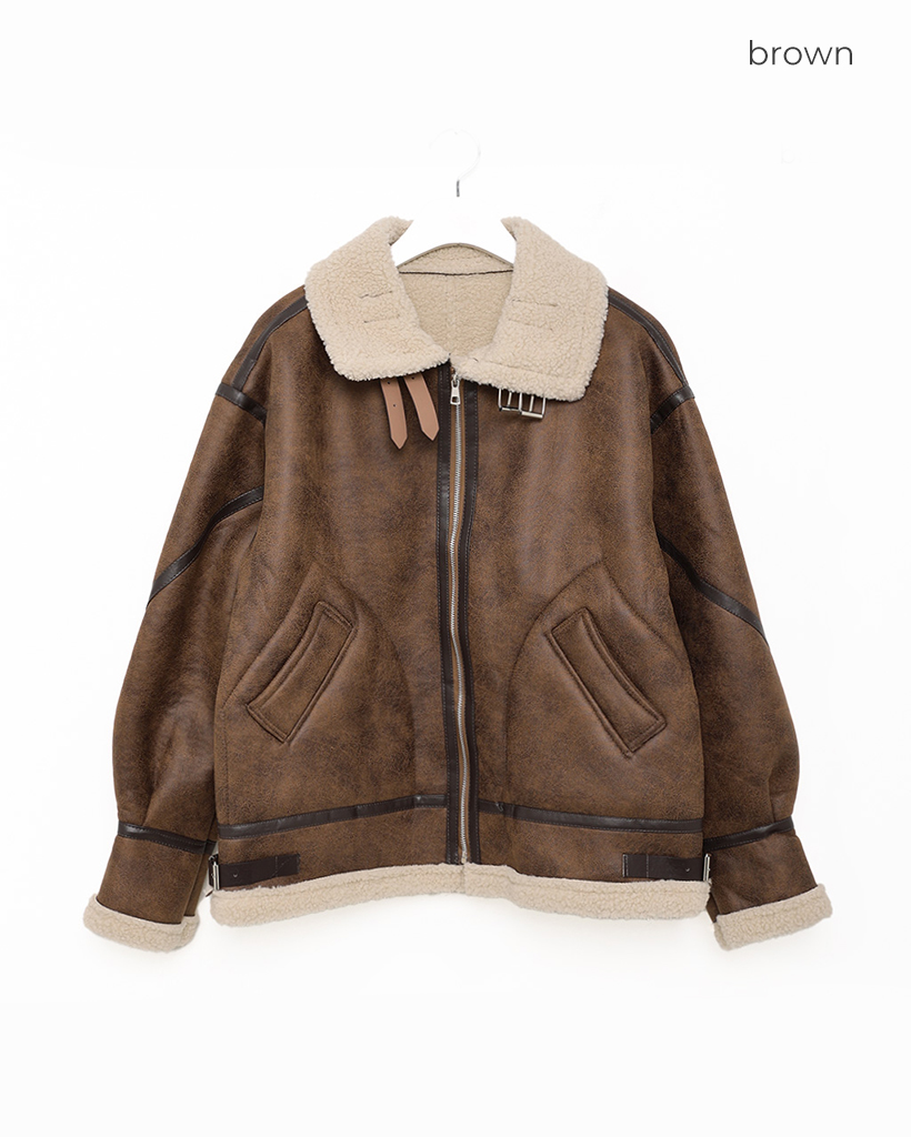 ライクレザーボアムートンコート | ファッション通販サイト NUGU