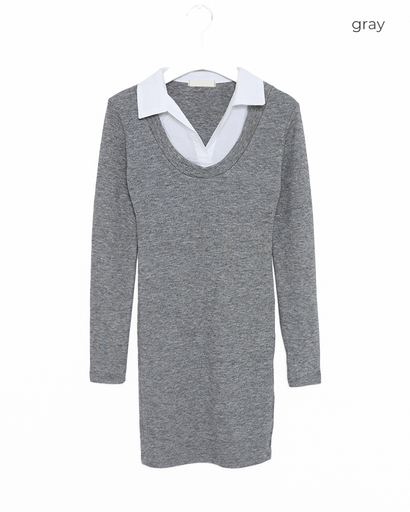 シャツレイヤードタイトミニワンピース | ファッション通販