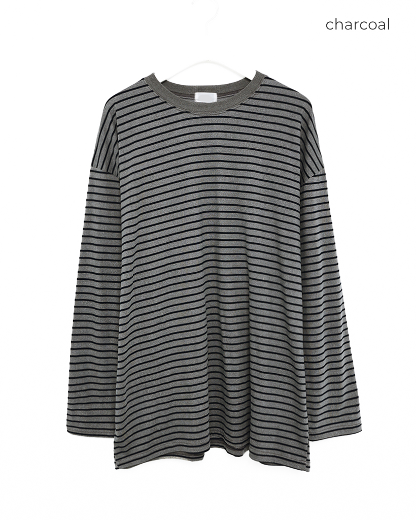 ブラックストライプロングTシャツ | ファッション通販サイト NUGU