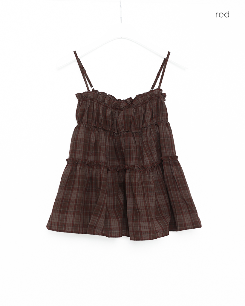 overdue flair redチェックキャミソール SLY ビスチェ キャミ レッド ギンガムチェック 春 夏 赤