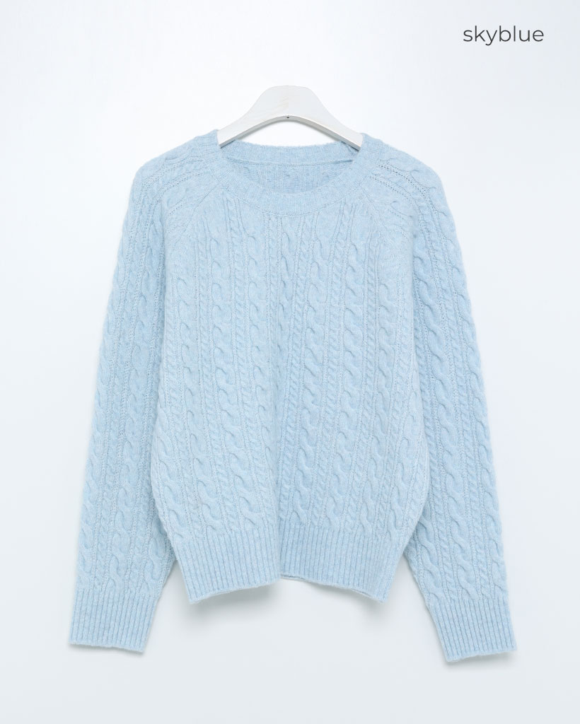 ラウンドネックケーブルニット | ファッション通販サイト NUGU