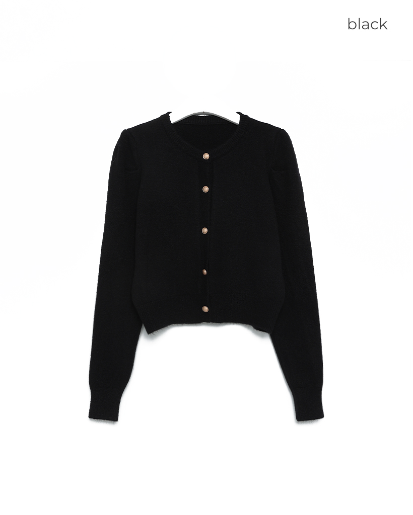 ゴールドボタンパフカーディガン | ファッション通販サイト NUGU