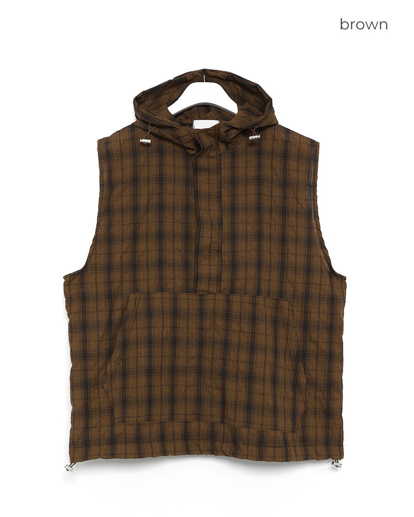 チェックアノラックフードベスト | ファッション通販サイト NUGU