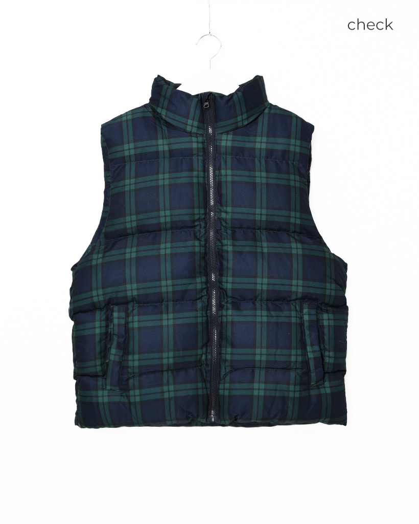 チェックショートダウンベスト | ファッション通販サイト NUGU