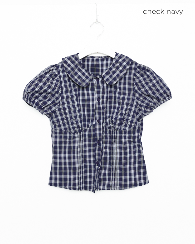 【美品】CÉJ ネイビー クロップドシャツ クロップドギャザーフォルムシャツ【メール便可／100】 | ur's