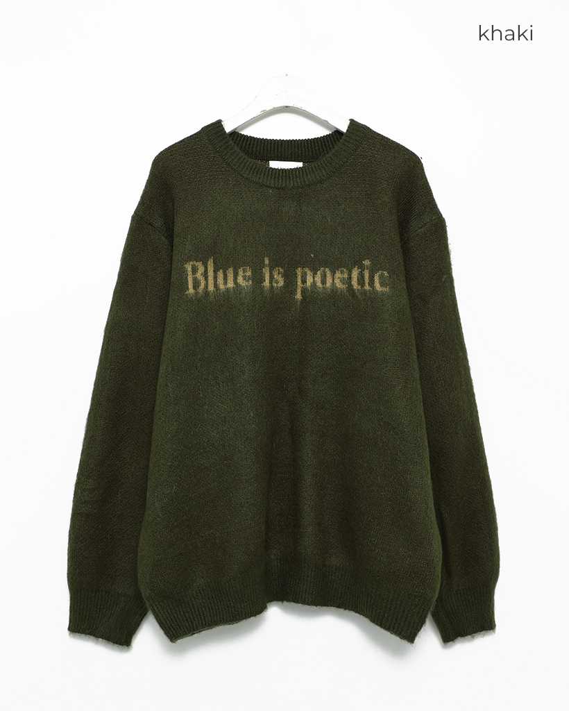 PW CIRCULUS ベアモチーフニット【Lサイズ】 ユニセックス）レタリングルーズヘアリーニットセーター