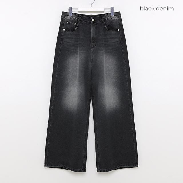 パンツ BELVET Black Denim Washed Black Denim Set up / Pants – BELVET