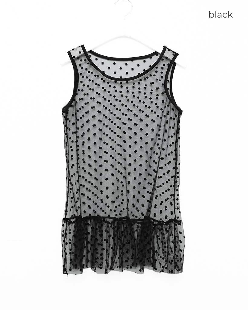 amerivintageドット シースルーワンピ AMERI VINTAGE 刺繍入り