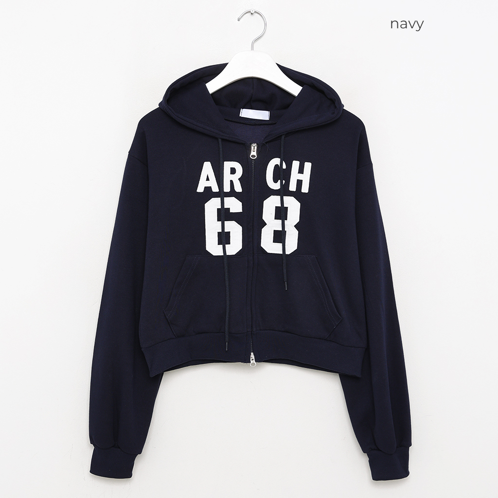 ブラック クロップド パーカー nache NACHE パーカー 「NACHE」SLIT TIE HOODIE ZIP-UP / 「ナチェ