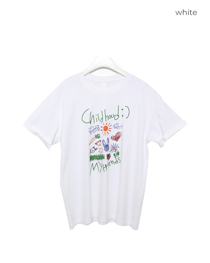 チャイルドドローイング半袖Tシャツ | ファッション通販サイト NUGU