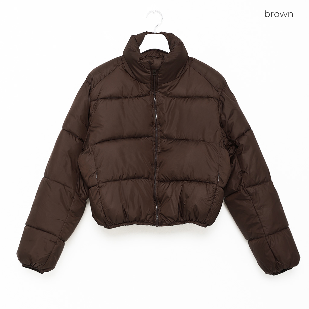 クロップドジッパーパデットジャケット | ファッション通販