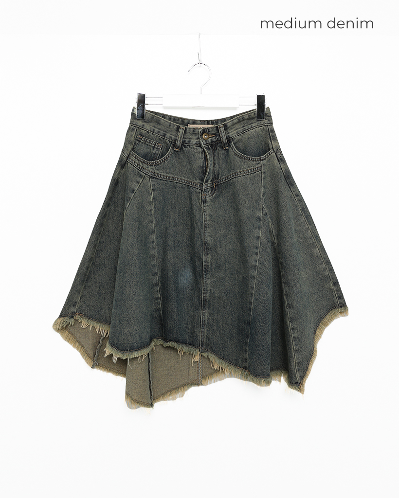 DIESEL アシンメトリー デニムスカート チャーム フェード y2kグランジ アシンメトリーデニムスカート | ファッション通販サイト NUGU