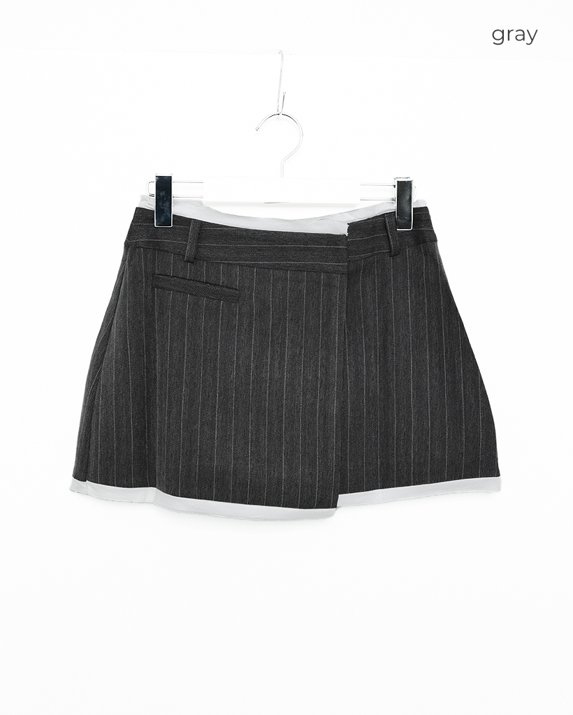 ぴかしかちーず様用】newnow ミックスストライプラップスカート ぴか