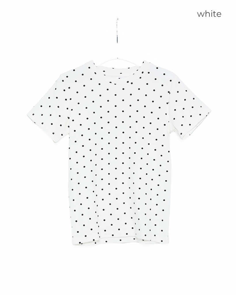 おひ　Bristol ドット柄 半袖Tシャツ L ホワイト おひ Bristol ドット柄 半袖Tシャツ L ホワイト 楽天市場