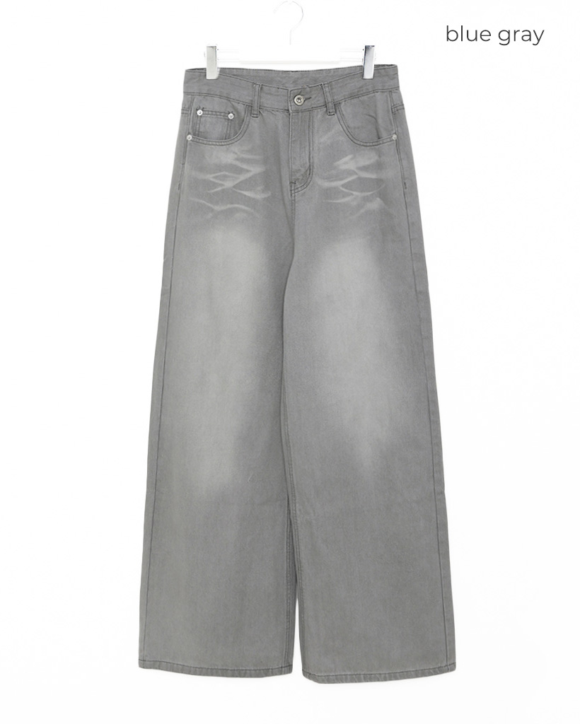 ウェイビーウォッシュワイドデニムパンツ | ファッション通販