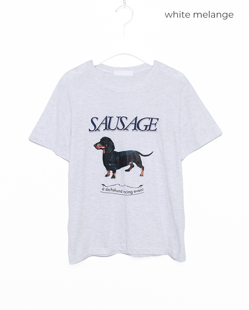 ダックスフントプリント半袖Tシャツ | ファッション通販サイト NUGU