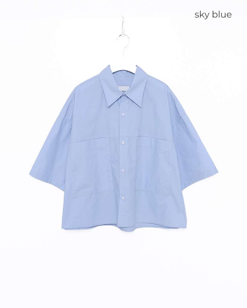 ビッグポケットハーフスリーブクロップドシャツ | ファッション通販