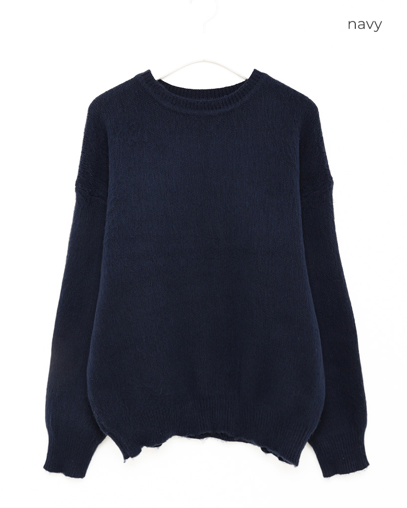 ルーズフィットラウンドネックニット | ファッション通販サイト NUGU