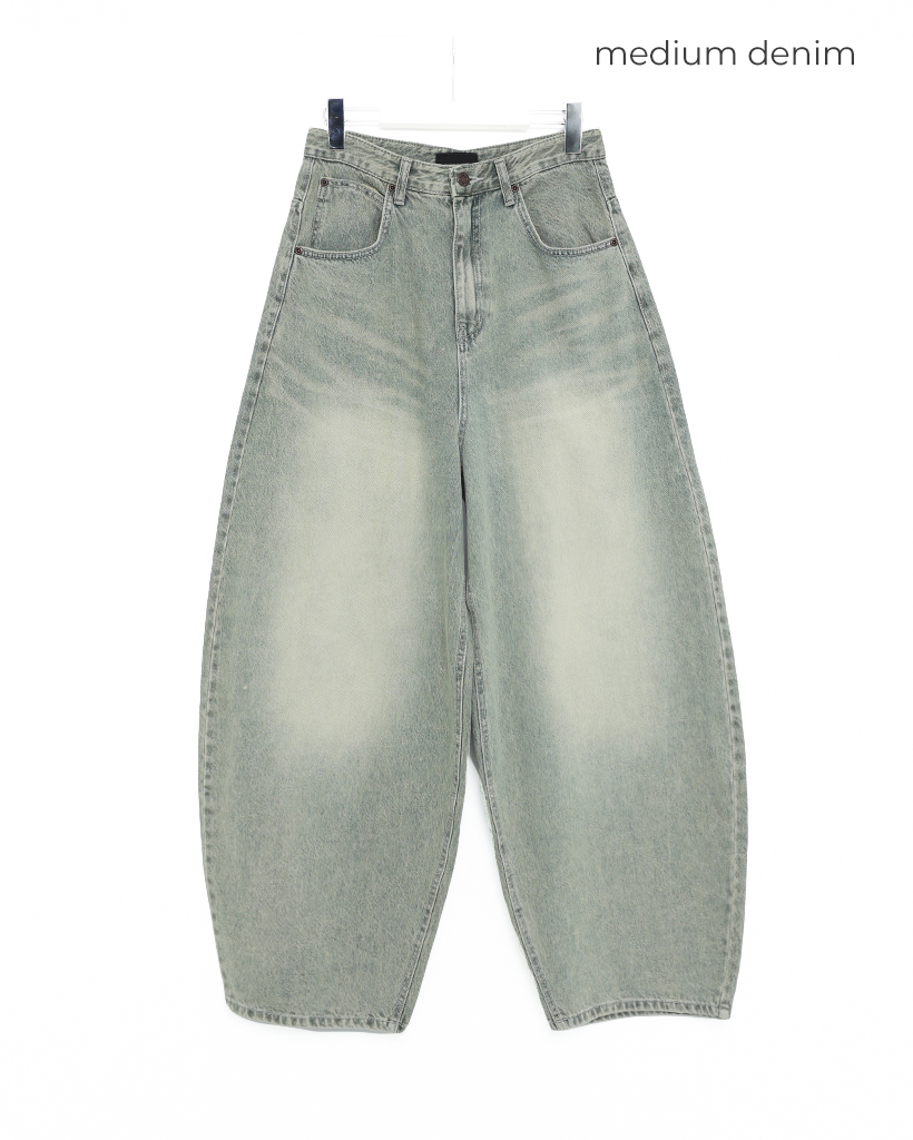 スーパーワイドバルーングリーンジーンズ | ファッション通販サイト NUGU