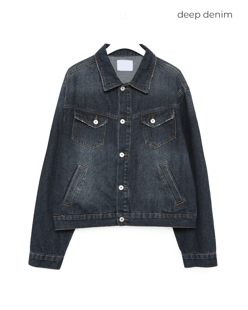 アンバランスフラップポケットデニムジャケット | ファッション