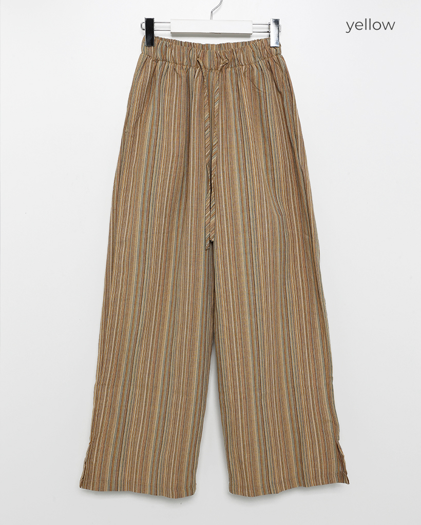 スリットマルチストライプワイドイージーパンツ | ファッション通販