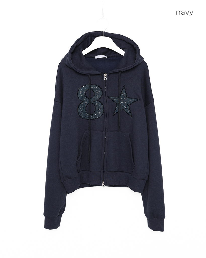 8スタードットパッチフードパーカー | ファッション通販サイト NUGU