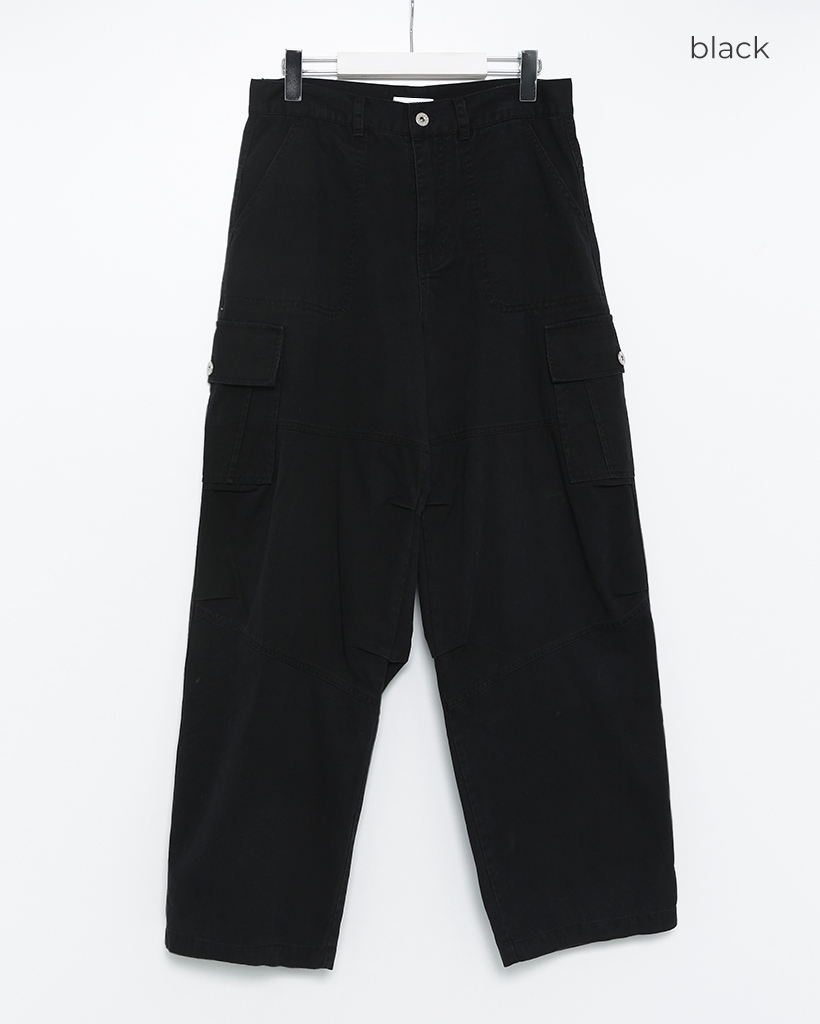 ユニセックス）ビンテージウォッシュフラップカーゴポケットパンツ