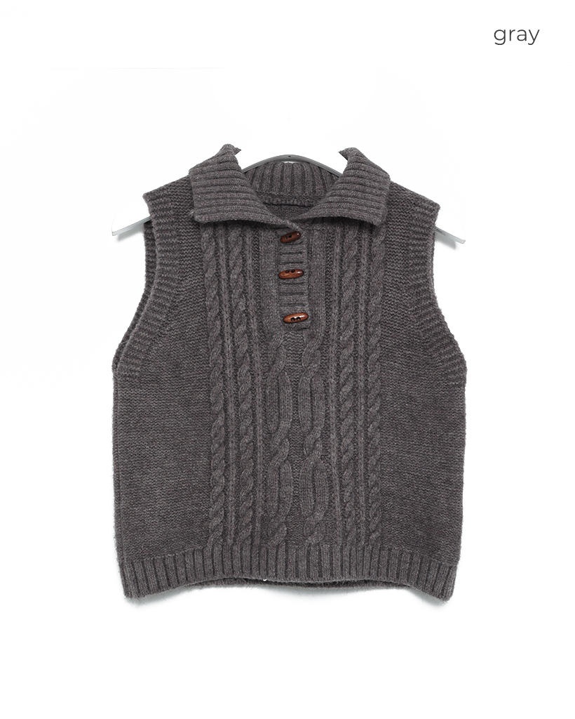 ケーブルカラーニットベスト | ファッション通販サイト NUGU