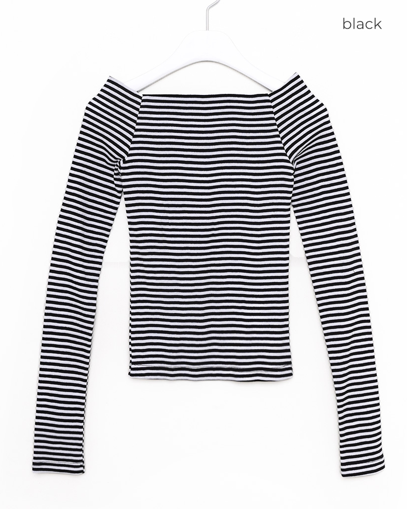 ボーダーオフショルダートップス | ファッション通販サイト NUGU