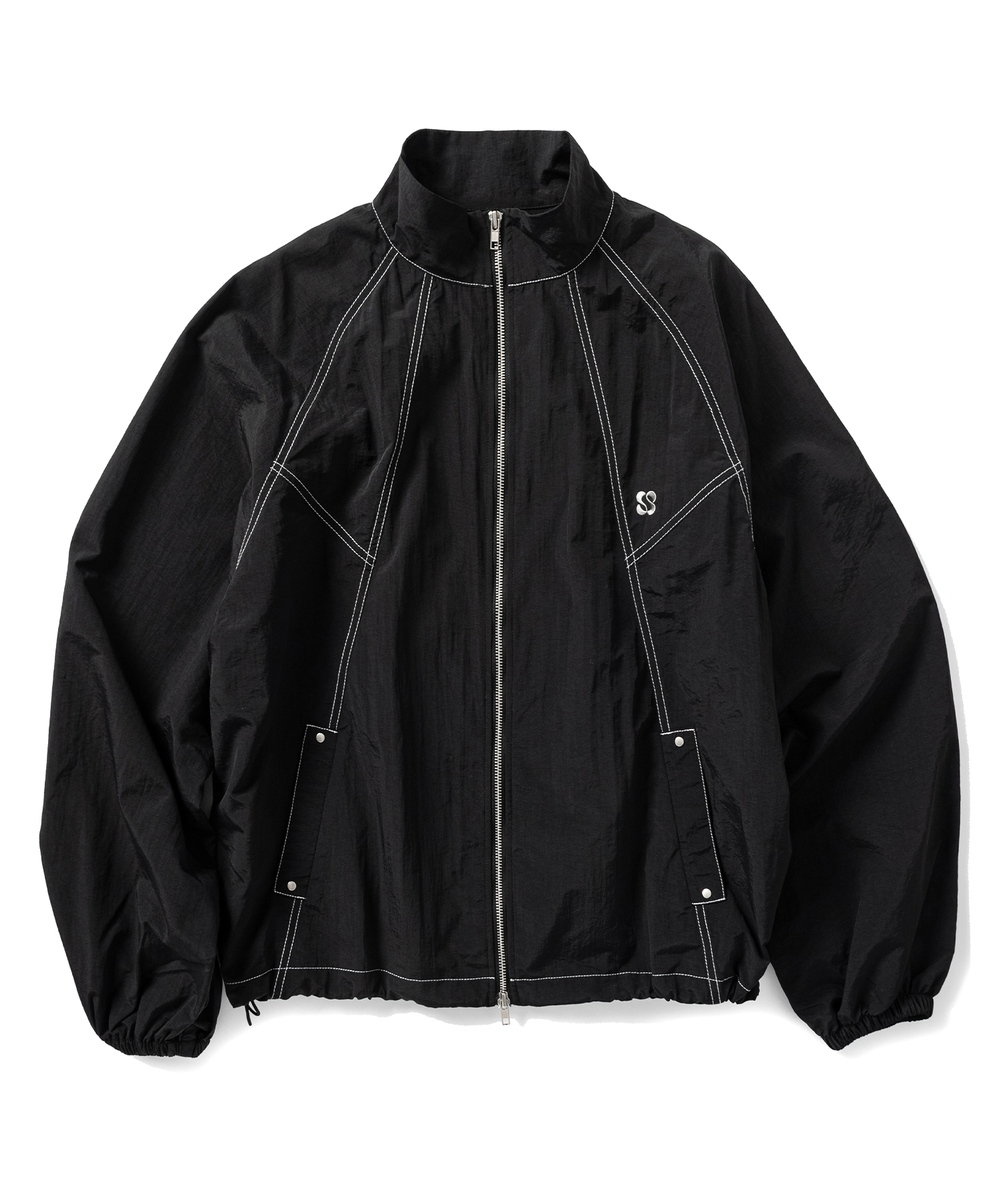 Curved Line Wind Breaker-Dark Grey | ファッション通販サイト NUGU