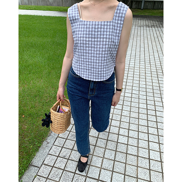 ギンガムチェックノースリーブT | ファッション通販サイト NUGU