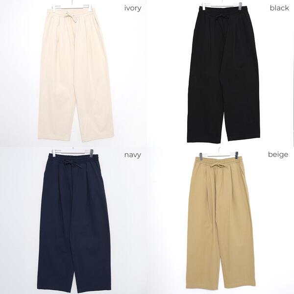 ユニセックス) コットンピンタックワイドパンツ | ファッション